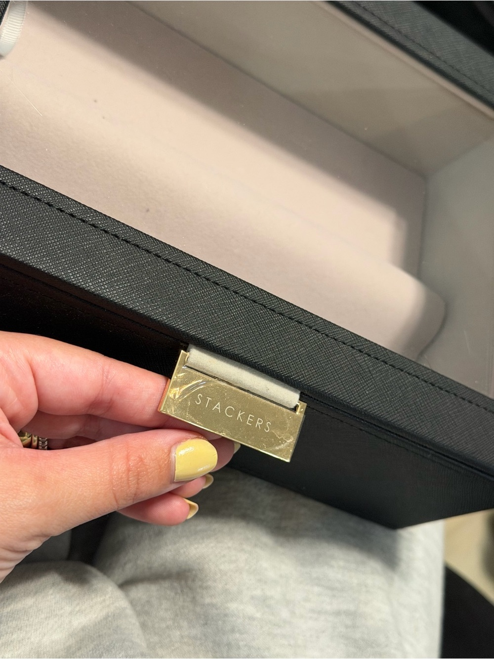 Stackers Black Jewelry Box with Gold Hardware